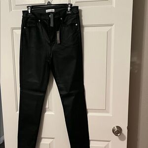 NWT LOFT Green Leather Skinny pants